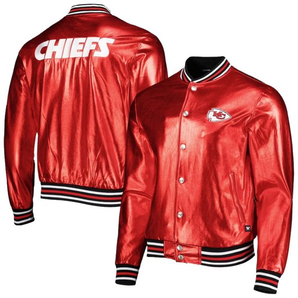 Men's Kansas City Chiefs Metallic Bomber Full-Snap Jacket - Picture 1 of 3
